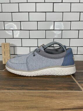 Clarks RelaxLite Lace Shoes Mens Size 10.5 Light Gray Casual Slip On Loafer